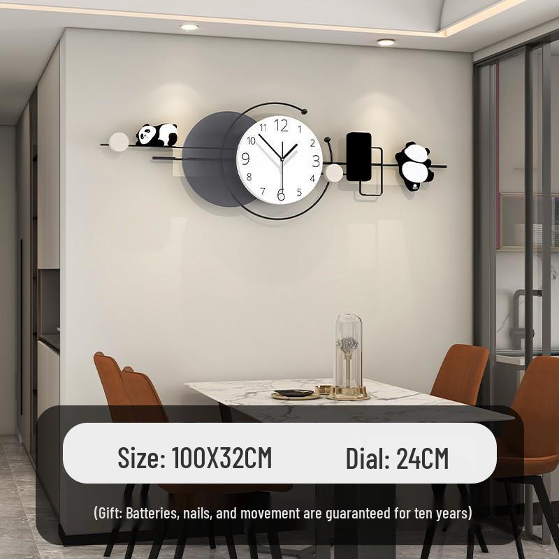 Modern Minimalist Luxury Wall Clock for Living Room or Restaurant - No-Punch Installation, Elegant Decor