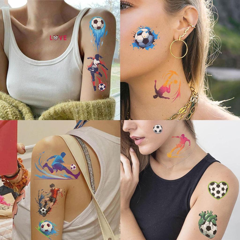 Cartoon football tattoo stickers waterproof party favors, 20 pieces
