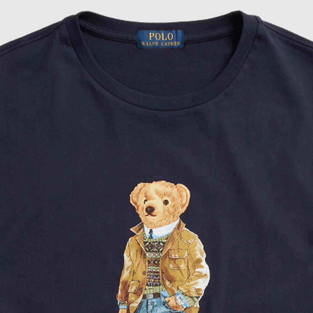 Polo Ralph Lauren Polo Bear Bokstavlogo Trykk Slim Fit Rund Hals T-skjorte Menn T-skjorter Marineblå MNPOTSH1N820803-410