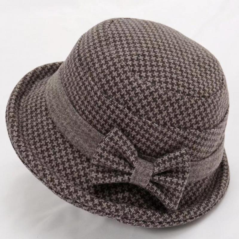 The Elderly Hat Female Grandma Old Lady Autumn and Winter Woolen Warm Cotton Hat Middle-aged and Elderly Mother Foreign Gas Basin Hat Winter Hat