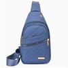 Nylon Sling Quilted Chest Bag with Gold Zipper, Multi Pocket Crossbody Bags for Women Men Daily Casual Travel Outdoor Sport Bag