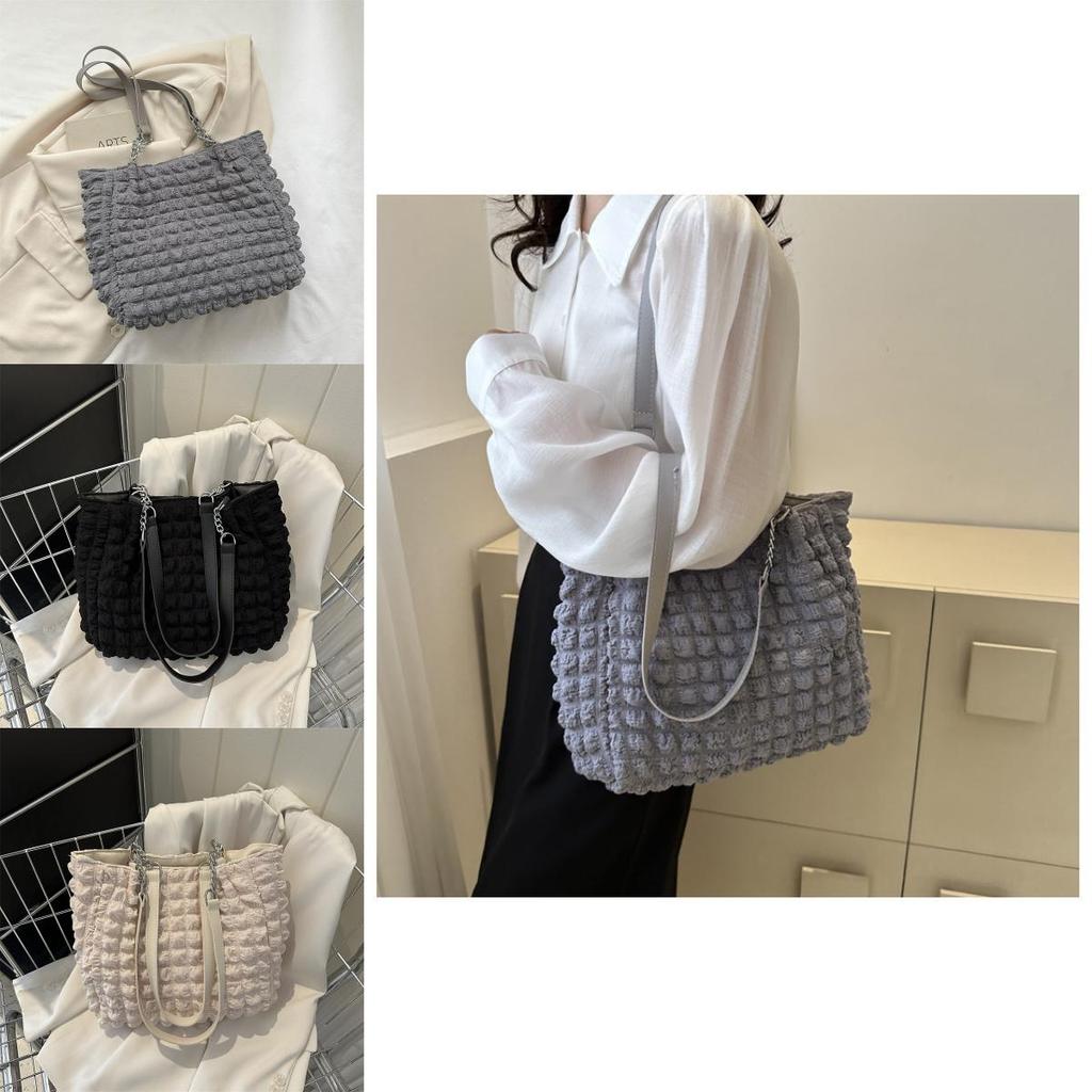 Lattice Wrinkled Vintage Crossbody Bag With Seams For Casual Outings