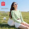 MINISO Women's 2026 Fall Casual Pure Cotton Long Sleeve T-Shirt