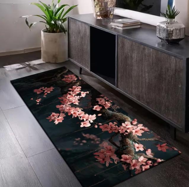 Japansk Solnedgång Körsbärsblommatta med Halkskyddad Design Kontorskorridorer Korridorer Mattor Områden Hem och Kommersiella Platser