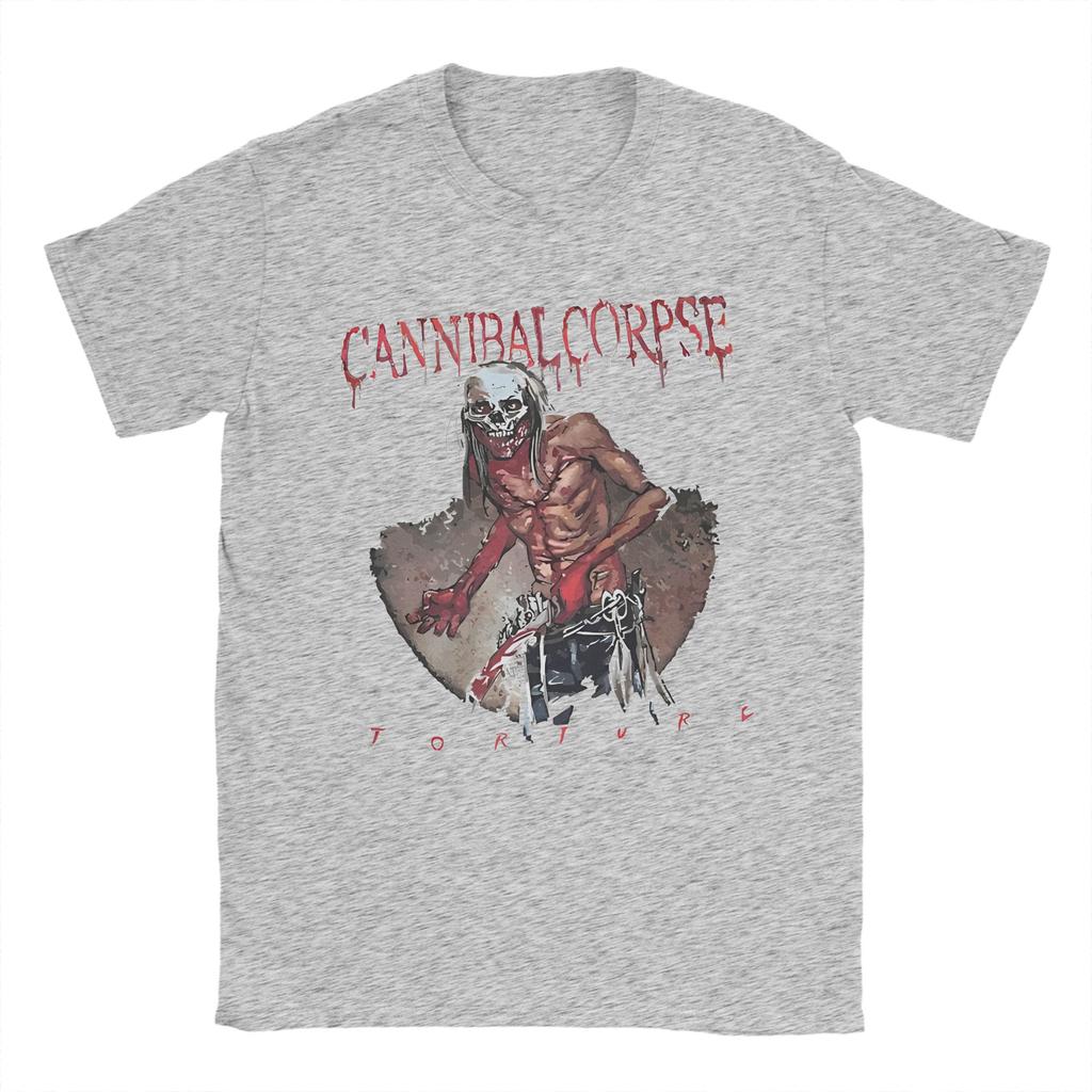 Men TShirt Cannibal Corpse Torture Vintage Cotton Tee Shirt Short Sleeve T Shirts Round Neck Tops Plus Size