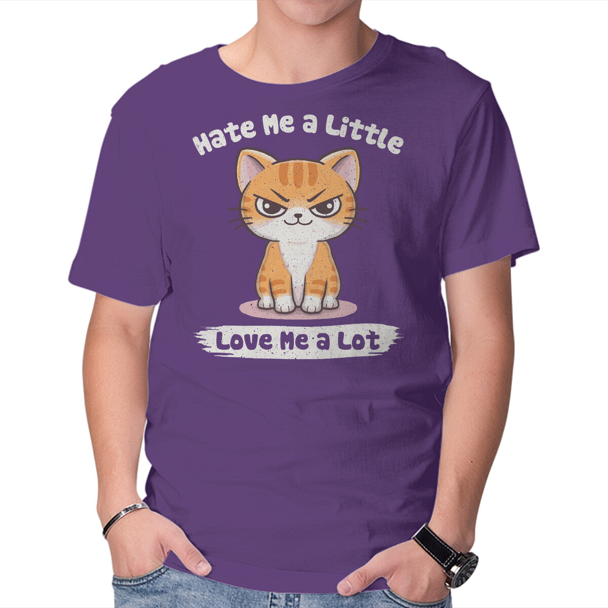 Unisex Crew Neck T-Shirt Hate Me A Little Graphic Short Sleeve Casual Tee S