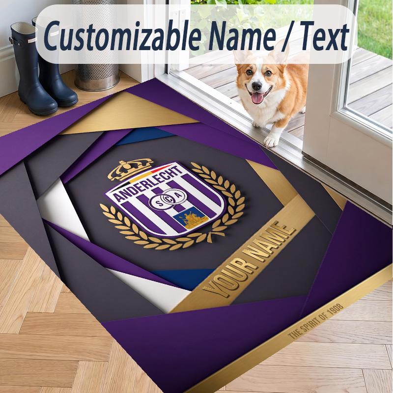 Custom Text Printed Rug Anderlecht FC Non Slip Floor Carpet For Home Room Decor