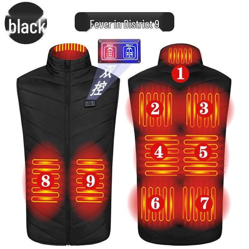 Unisex Smart Heated Vest with Temperature Control - Winter Warmth, Cotton, Plus Size