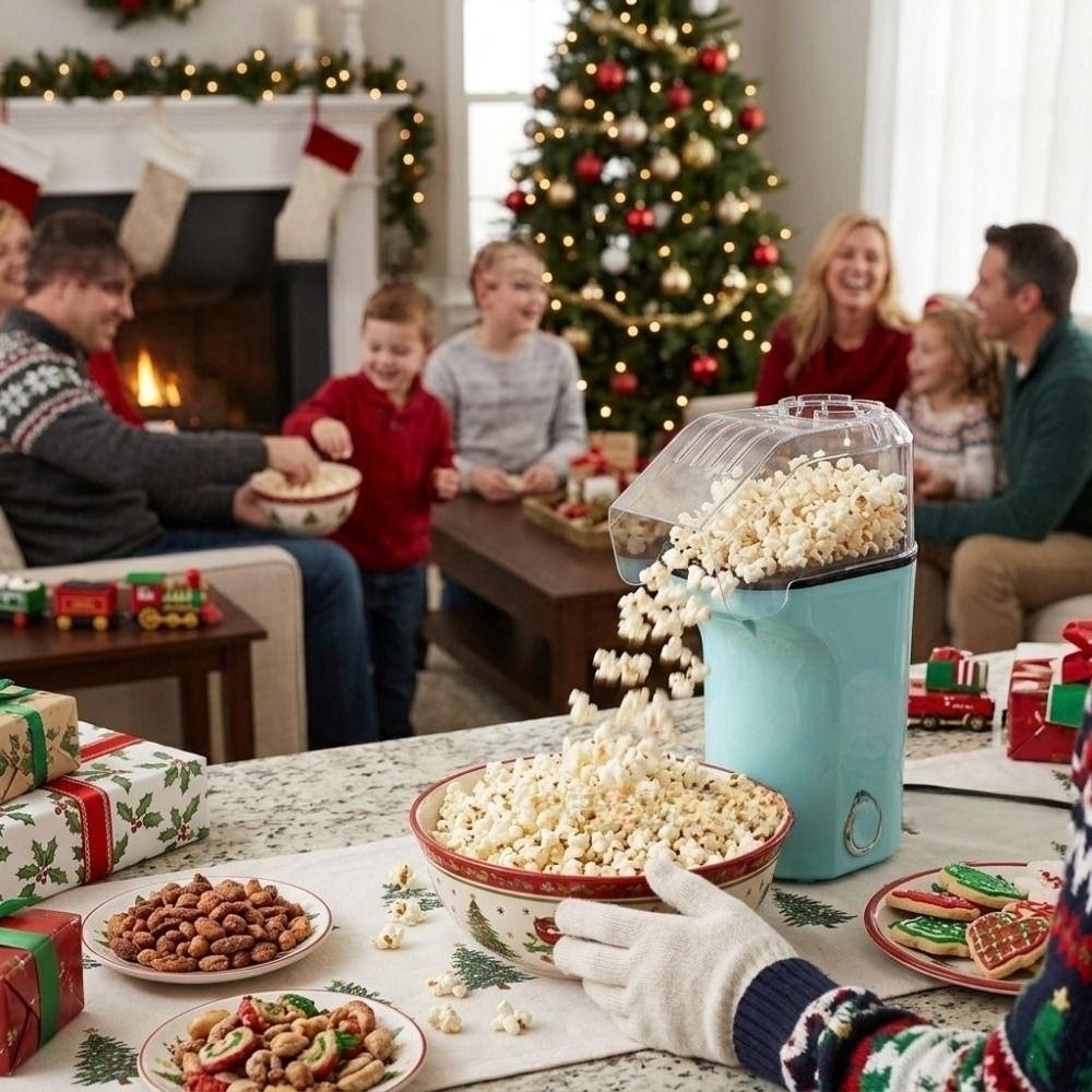 High Popping Rate Hot Air Popcorn Popper Automatic Corn Machine Electric Popcorn Maker  Home Use