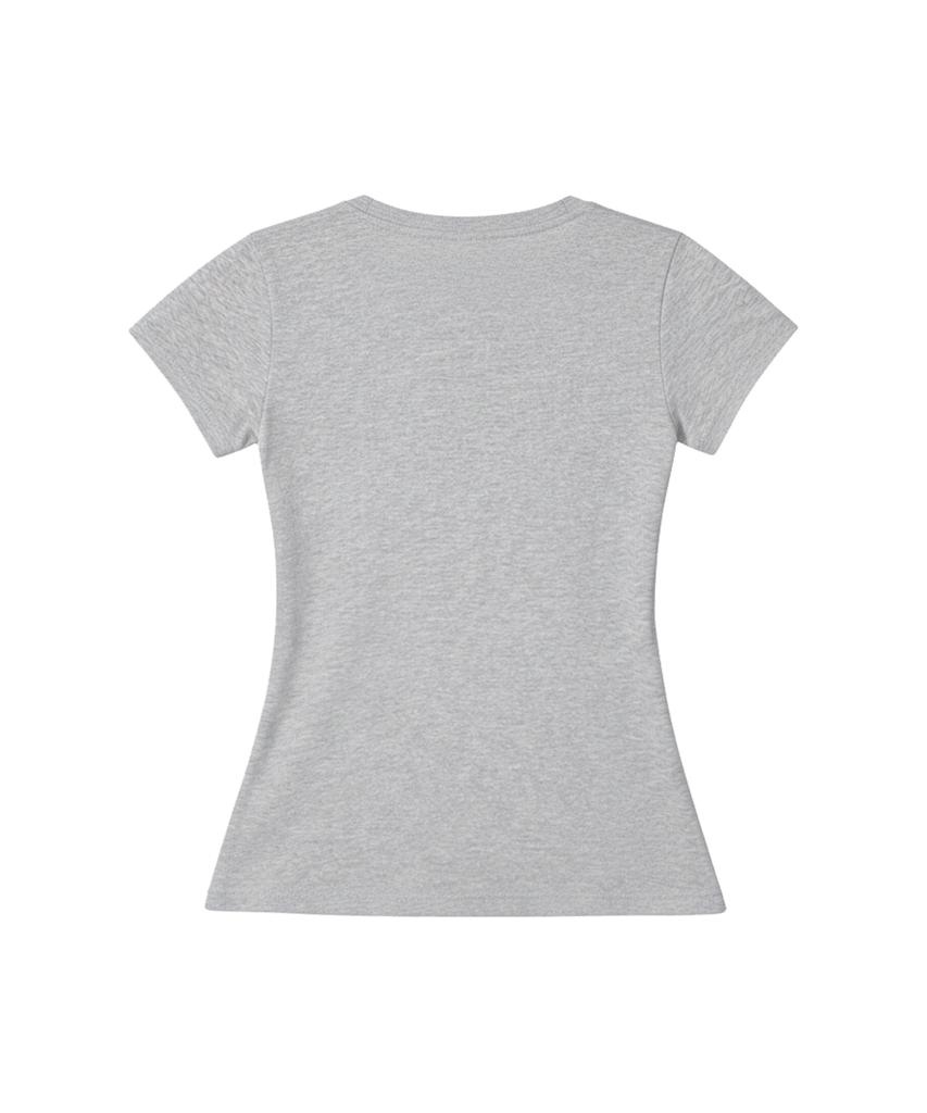 Ssobi Oneeye Semi-Cropped Short Sleeve Tee [Gray Melange]