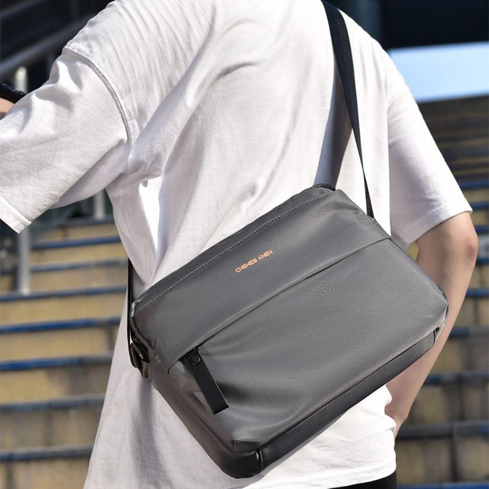Oxford Men Crossbody Backpack Zipper Pockets Sling Bag Lightweight Messenger Bag  Casual
