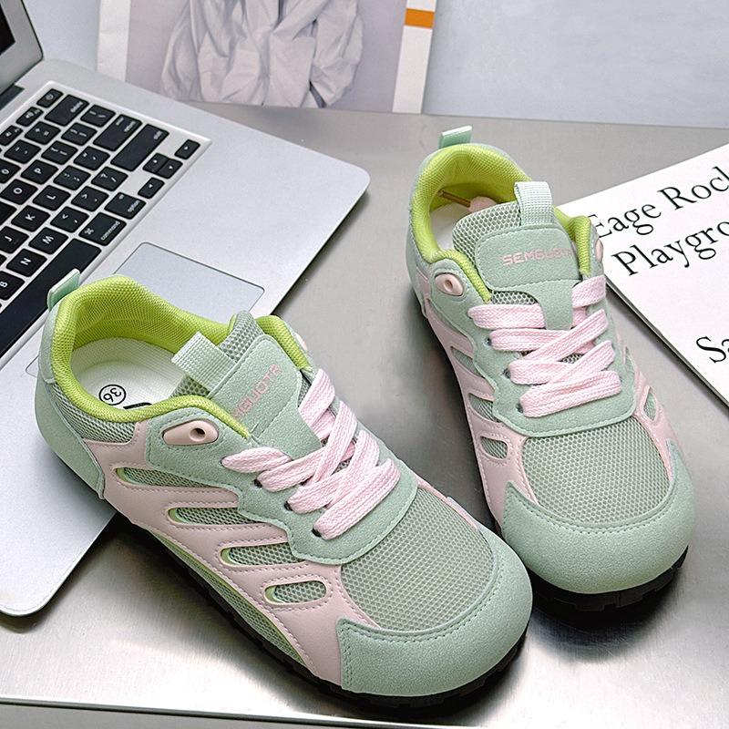 3 Mesh Breathable Versatile Color Matching Women's Shoes Summer Breathable New Flat-bottomed Lightweight Board Shoes