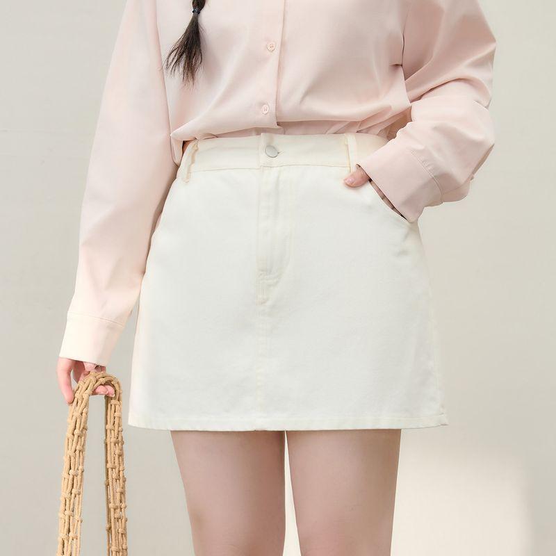 Zhang Ren Plus Size Women s Clothing Fat Sister mm Korean Slim Looking Wear Dopamine Pink Shirt White Skirt Suit
