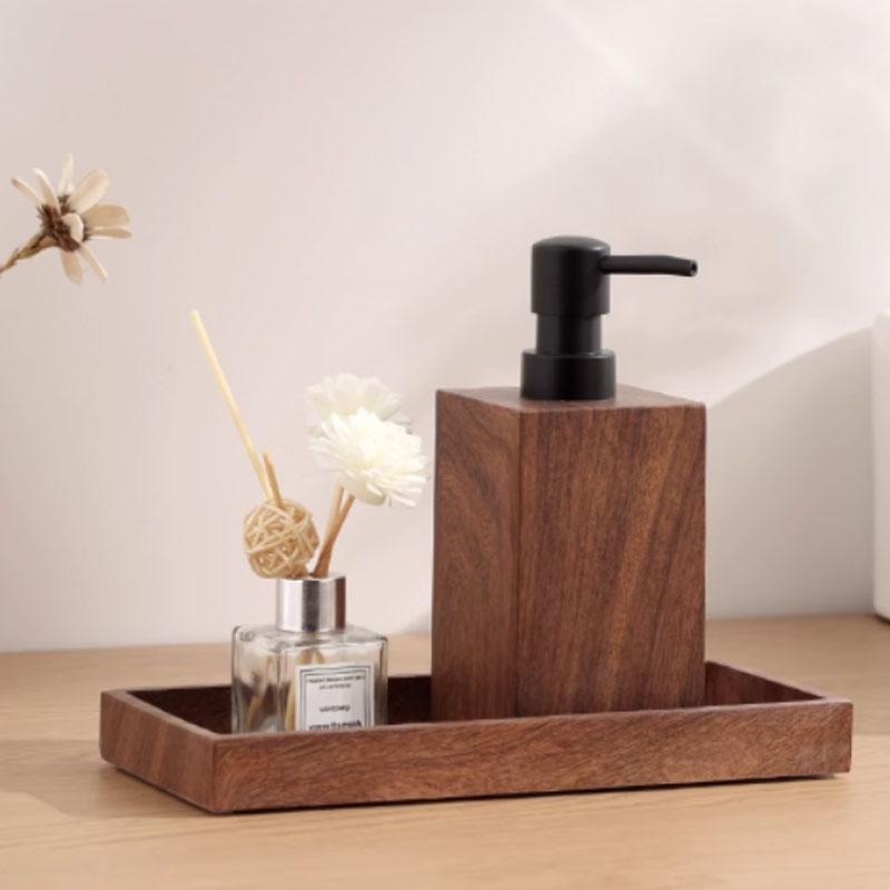 soap dispenser Walnut grain hand sanitizer bottle bubble bottle foam hotel high-end shampoo bath gel separate bottles dispenser