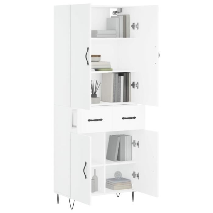 VidaXL Highboard White 69.5x34x180 Cm Engineered Wood 3198177
