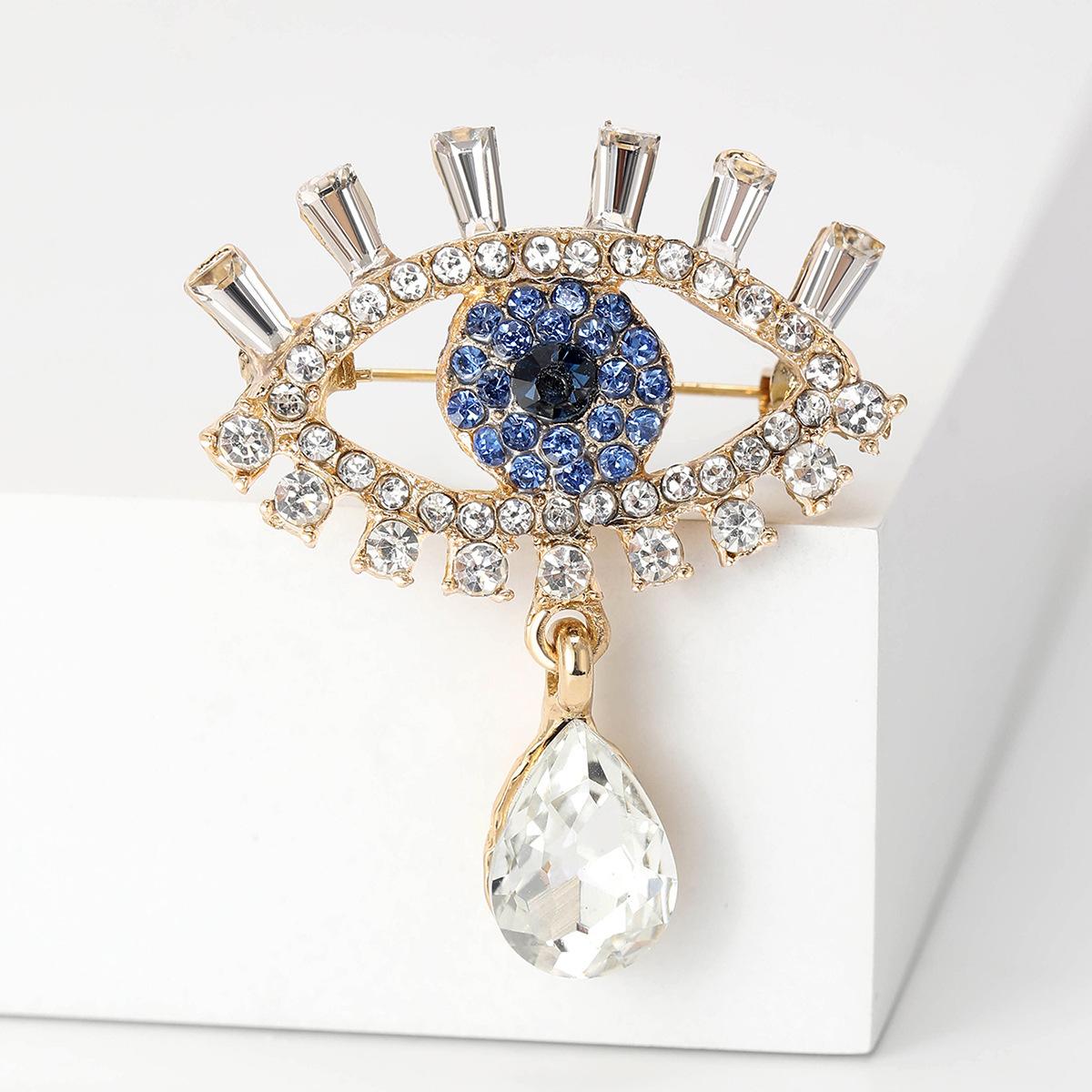 Korean Style Luxury Temperament Devil s Eye Corsage Niche Design Eye Brooch Exquisite Brooch 3CM*5CM