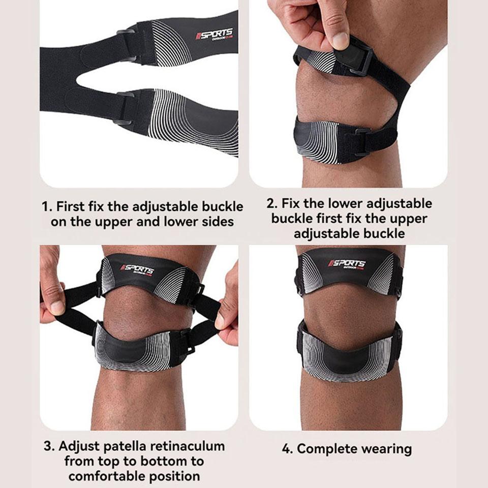 1Pcs Adjustable Knee Strap Compression Support Shock Absorption Stabilizing Patella for Basketball Sports