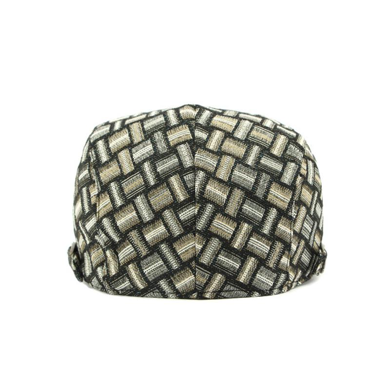 Spring Autumn Hat Women's Retro Plaid Beret Color Block British Peaked Cap