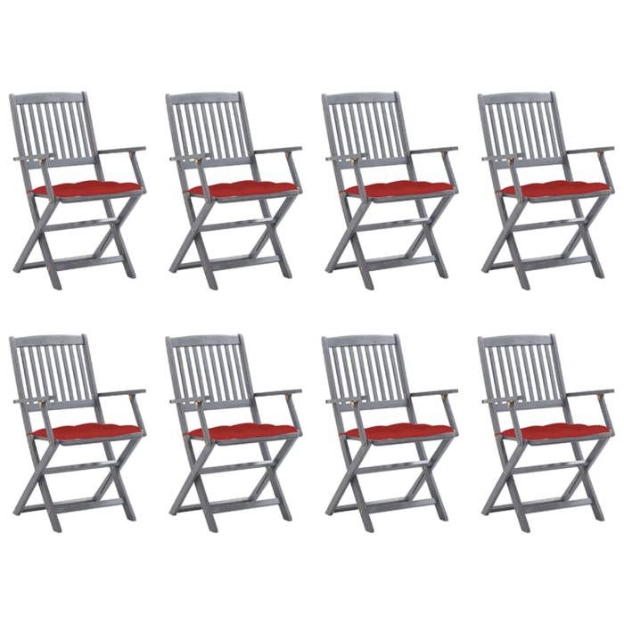Maison Exclusive - Chaises pliantes 8 pièces avec coussins en bois d'acacia massif
