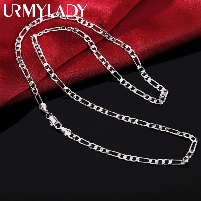 40-75cm 925 Sterling Silver 16-30 Inches Fine 4mm Chain Necklaces For Women Fashion Jewelry