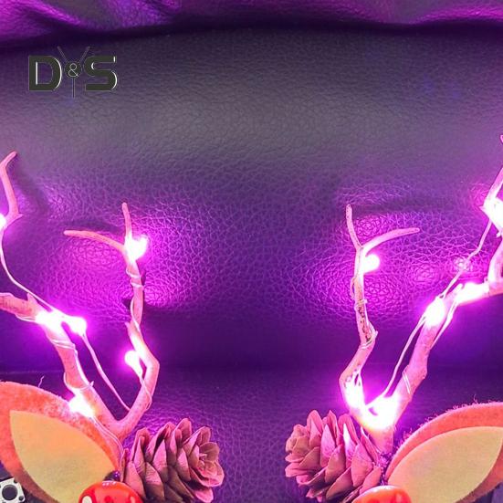 1 Pair Hair Pins LED Light Antler Decor Luminous Hair Clips Lightweight Easy To Wear Hairpins Christmas Hair Accessories