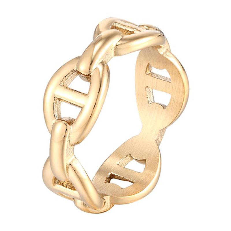 Nischen Schweinenasenring Titanstahl Galvanisieren Fortgeschrittener Sinn Ring Verblasst Nicht Accessoires Frauen