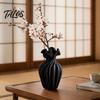 Wavy Neck Vase for Dried Flowers Modern Flower Vase, Minimalist Holder, Decorative Ribbed Texture with Unique Dining Table Rim, Ideal Fresh