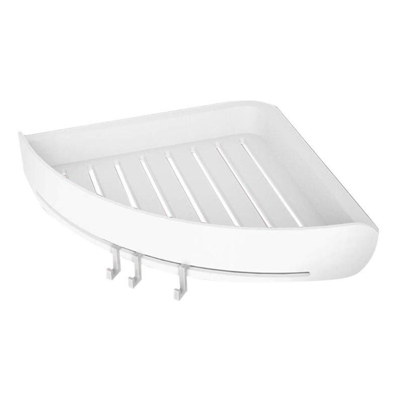 

Треугольная полка, органайзер для хранения косметики, настенный держатель, полка для ванной комнаты, угловая полка для ванной комнаты, душ, шампунь, мыло белый