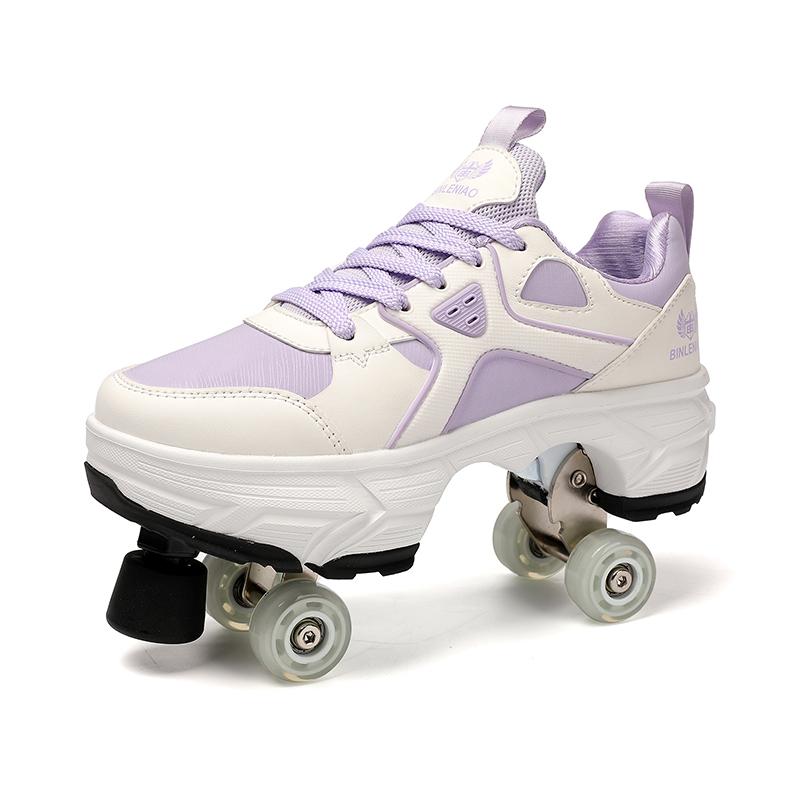 Scarpe Deformabili da Passeggio a Quattro Ruote per Bambini/Uomo Pattini a Rotelle da Uomo/Donna Pattini da Bambino Scarpe Sportive a Due Ruote per Ragazzi e Ragazze