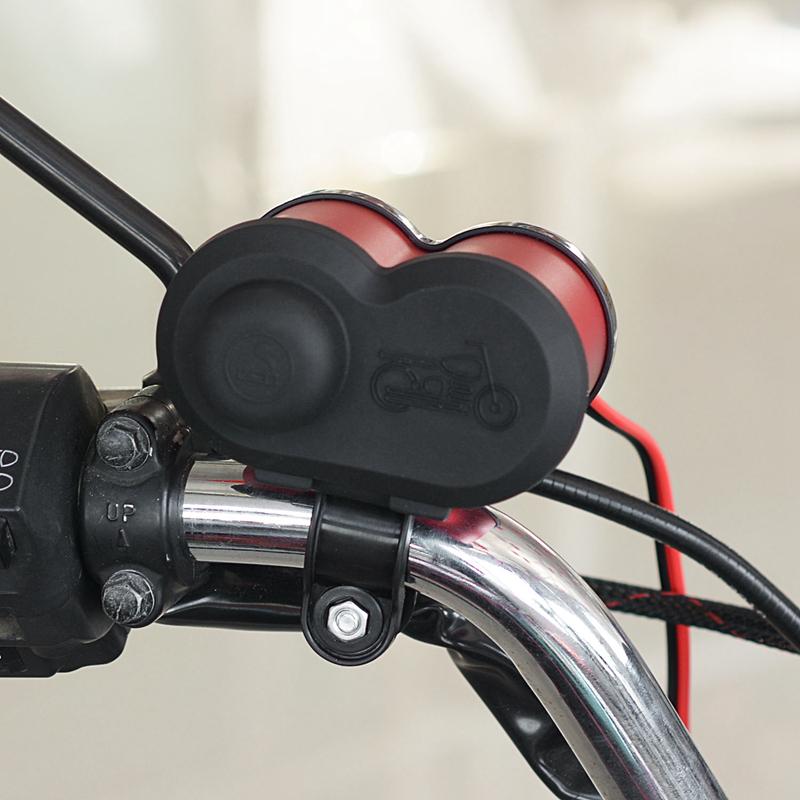LMoDri Motorrad-USB-Ladegerät, Telefon, 12 V/24 V, Zigarettenanzünder-Buchse, Dual-USB-QC 3.0-Ladegerät, LED-Voltmeter, wasserdicht