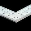 Shinwa Sokutei Square Ruler, Thick, Wide, Silver, 15cm, Same Scale On Both Sides, 8-Row Markings, Cm Indication, 10424