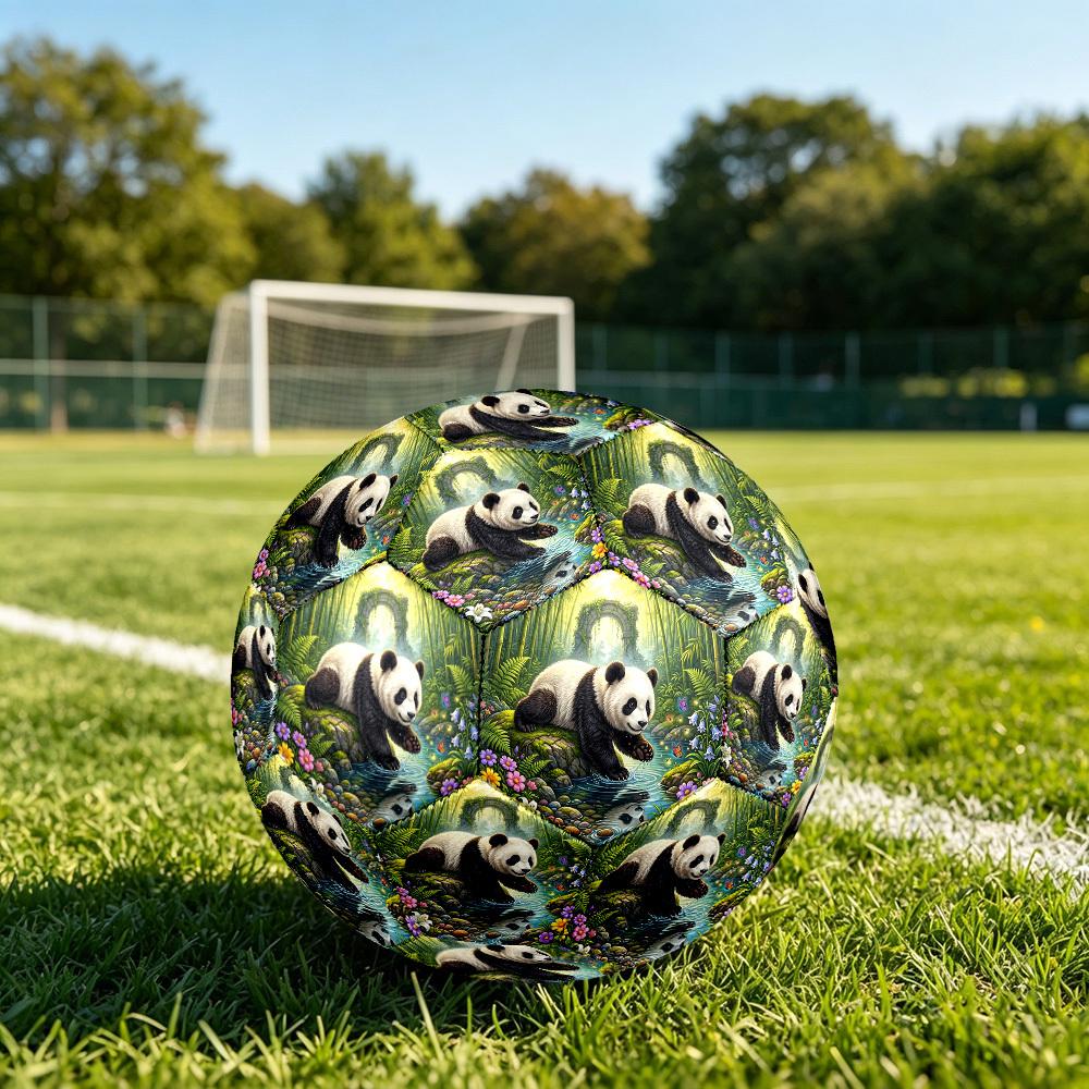 1pc Panda Bamboo Forest Durable Size 5 Soccer Ball Professional Match Training Football Indoor &Outdoor Sports Ball P60176