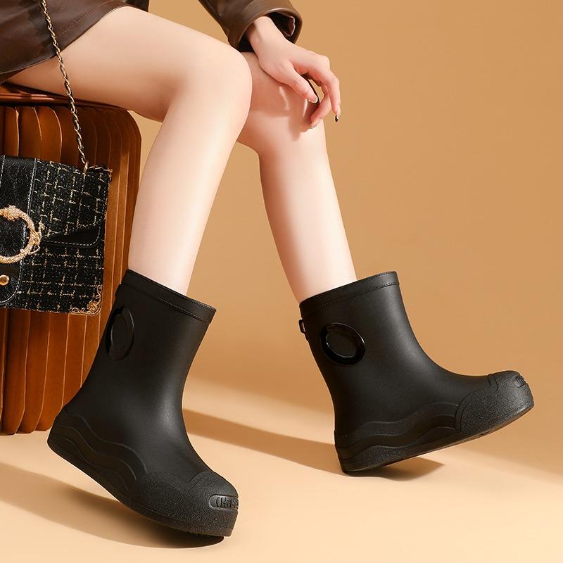 rain shoes women's jelly sweet short rain boots summer waterproof shoes small height artifact wading rubber shoes