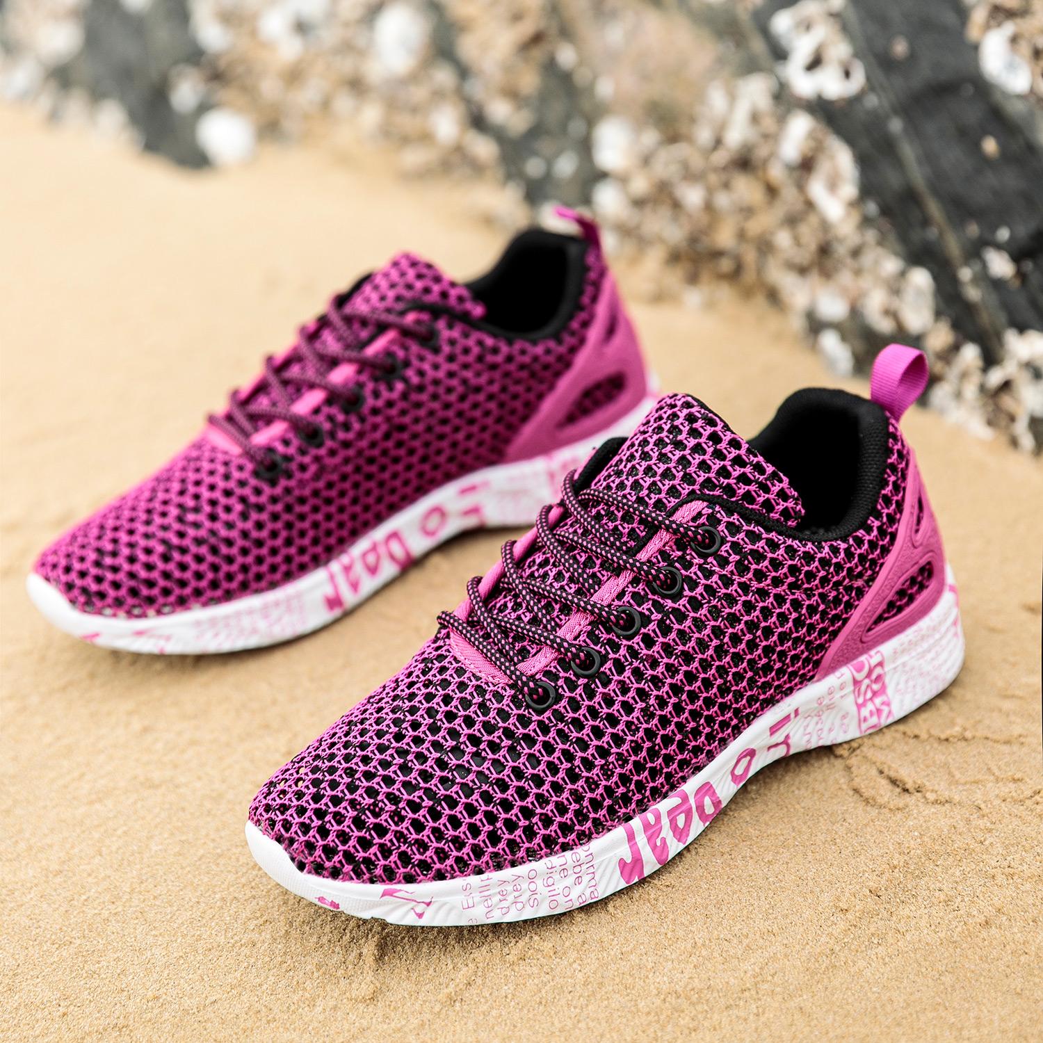 

Women Walking Shoes Lightweight and Breathable Tennis Shoes Gym Fitness and Leisure Sports Shoe 2025 Anti Slip Mesh Water Shoes 35 красный