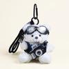 Cute Plush Brown Bear Keychain With Camera & Glasses Backpack Doll Pendants Couple Keyrings Handbag Charms Bag Accessories Set
