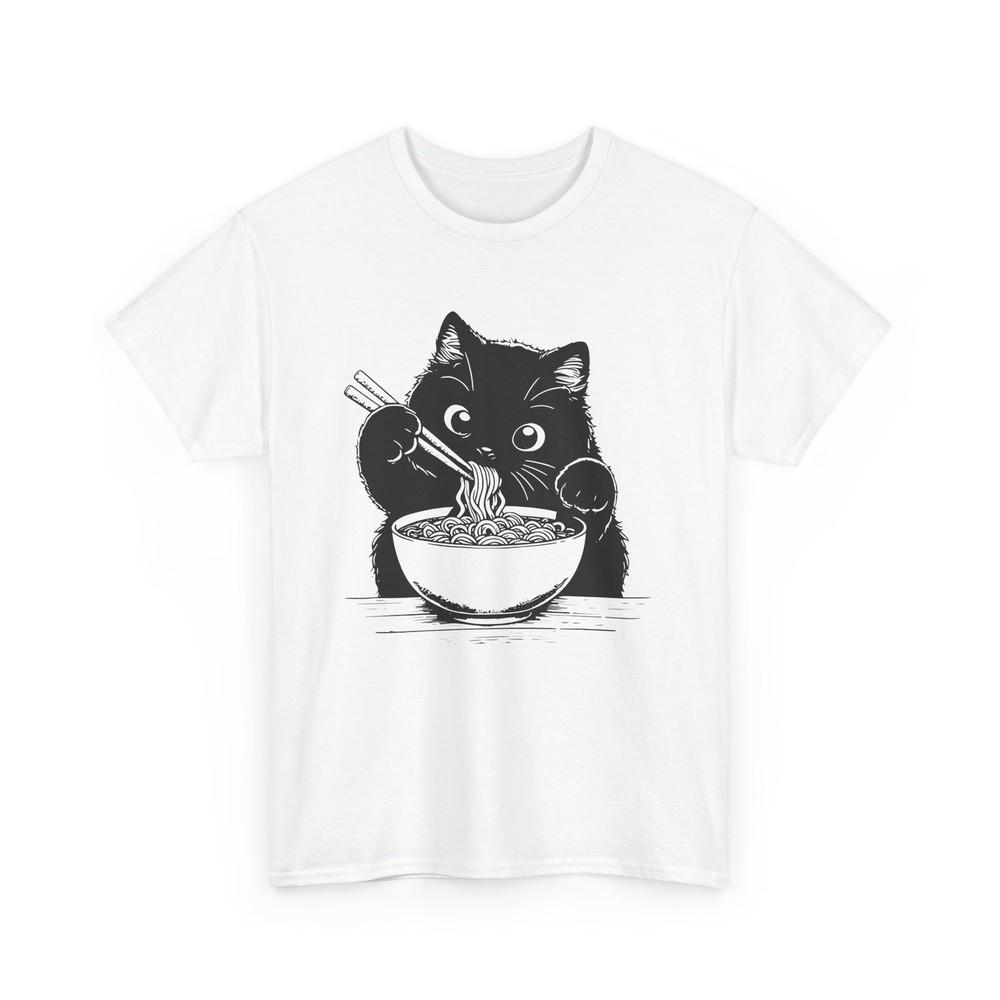 Kawaii Cat Eating Ramen Noodle Anime Retro Japanese  Unisex T-Shirt Unisex T-Shirt XXXL