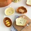 Ceramic Dipping Dish Cute Bread Shape Small Sauce Plate for Sushi Hot Pot Snacks Microwave Dishwasher Safe Snack Plate for Home Party Restaurant
