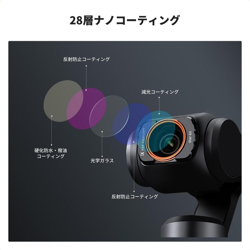 Concept Cross Filter for Osmo Pocket 6 Lines for Illumination and Water Surface Magnetic Detachable Easy To AGC Optical Nano Waterproof and Perfect