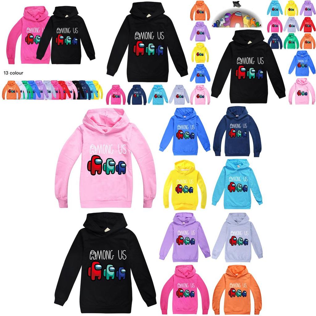 Among Us Game Kids Hoodies Boys Girls Impostor Hooded Sweatshirt Tops Jumpers