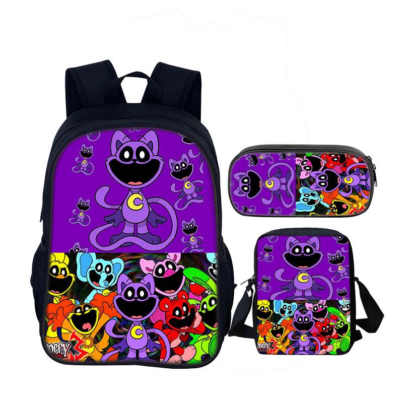 Set 3pz Borsa Scuola Critters Sorridenti 40cm/15.7inch Zaino Borsa a Spalla Astuccio Borse per Computer per Ragazzi Ragazze Miglior Regalo