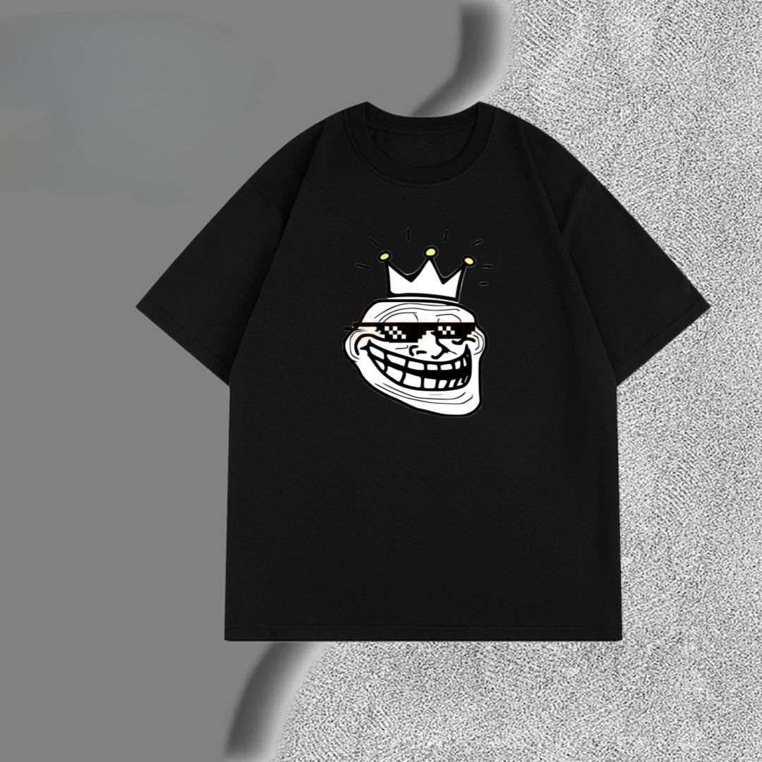 

2025 New Crown Parody Short Sleeved Funny Printed Pure Cotton 100% T-shirt Loose Men s and Women s Top 4XL