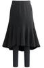 Nibunnoichi Style Skirt and Leggings with Brushed Mixed No [1/2style] Lining, Layered, One-Piece Pants, Tights, Women's (JP, Alphabet, 2XL, Gray,