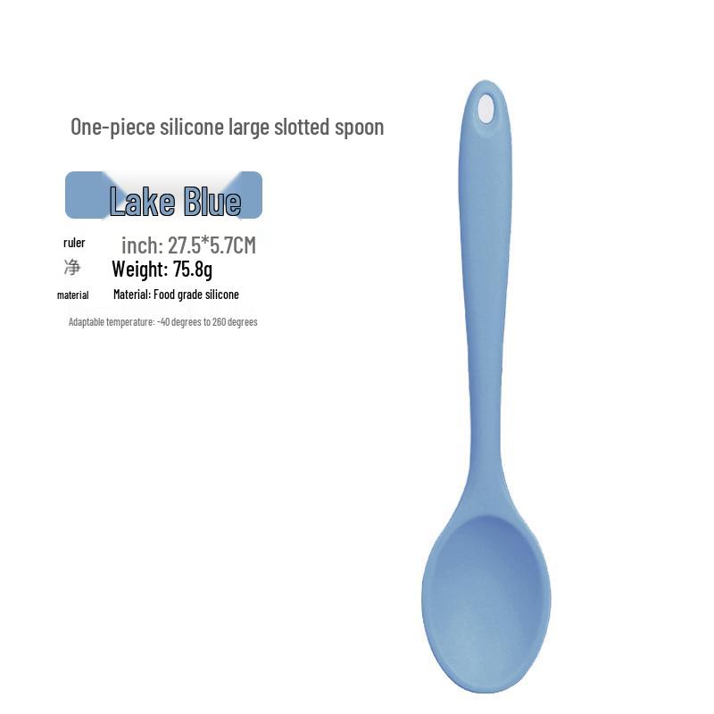 Integrated Silicone Cooking Spoon Set - Non-Stick, Multi-Purpose Rice, Seasoning, Soup, Wok, and Stir-Fry Spoons.