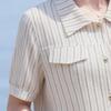 Pastel Women's Striped Shirt & Wide-Leg Pants Set