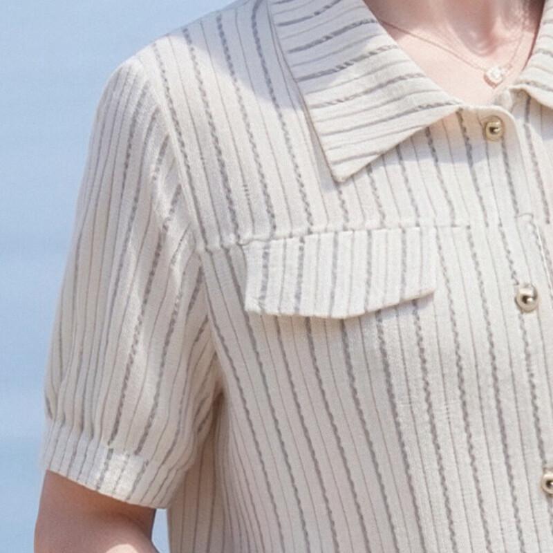 Pastel Women's Striped Shirt & Wide-Leg Pants Set
