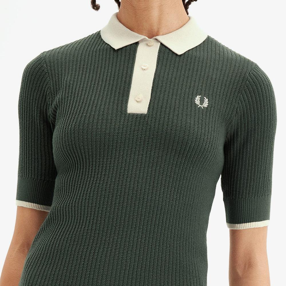 Fred Perry [Womens] Mesh Knit Polo Shirt - Coat Green Afpf2519113-X89