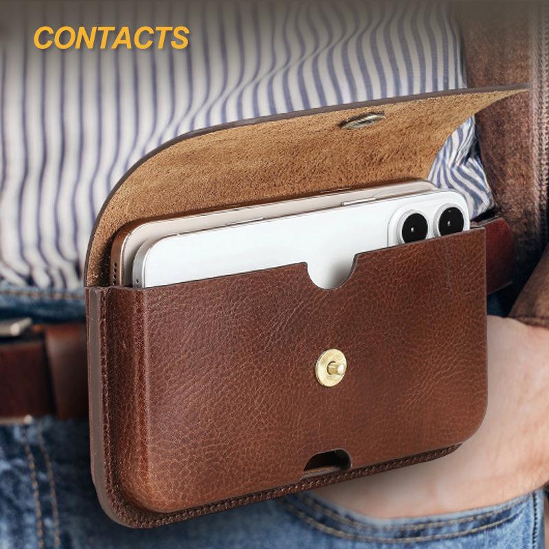 Black Angel Italian Leather Waist Pack for 6.9-inch Phones