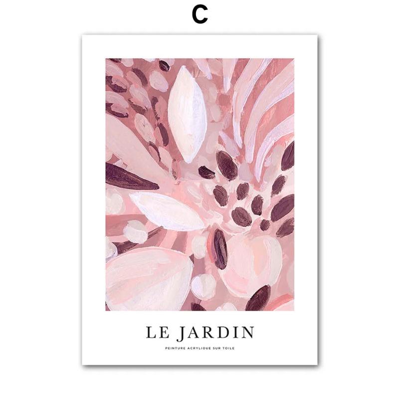 Abstract Woman Wall Art Canvas Painting Pink Red Line Body Flower Vase Living Room Decor Posters And Prints Home Wall Pictures