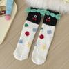 1pair 3D Cartoon Coral Fleece Socks Funny Fluffy Thicken Floor Socks Creative Funny Socks  Winter