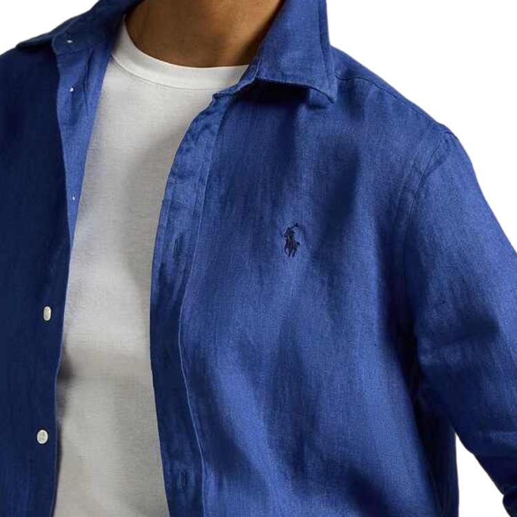 Polo Ralph Lauren FW25 Classic Fit Linen Shirt Women shirts Sapphire-Blue WMPOSHTNDO20926-400